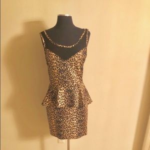 Leopard Print body con dress